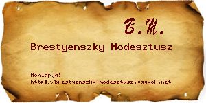 Brestyenszky Modesztusz névjegykártya